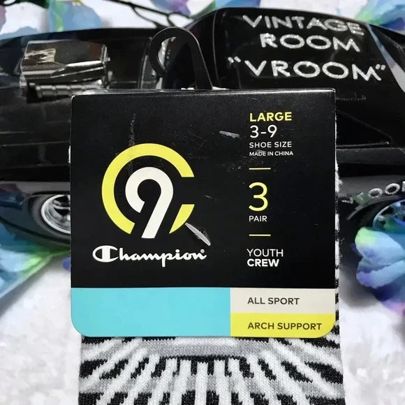 Champion C9 NWT 3 Pairs Crew Socks Kids L (3-9) - Picture 6 of 7
